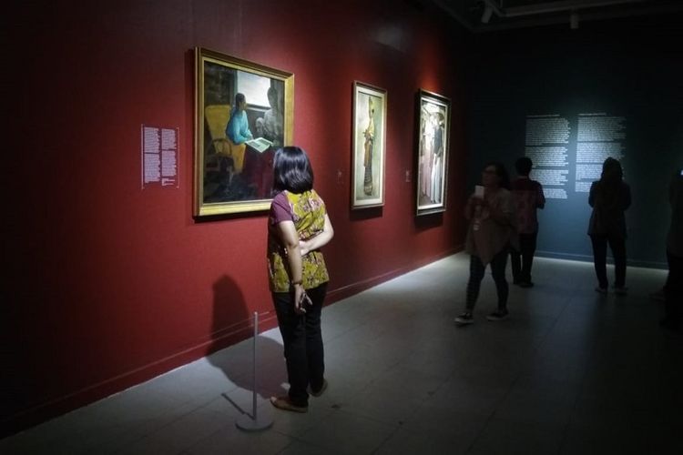 Suasana pameran lukisan koleksi Presiden Soekarno yang tersimpan dengan baik di Istana Bogor (Foto: Kompascom/Silvita Agmasari)