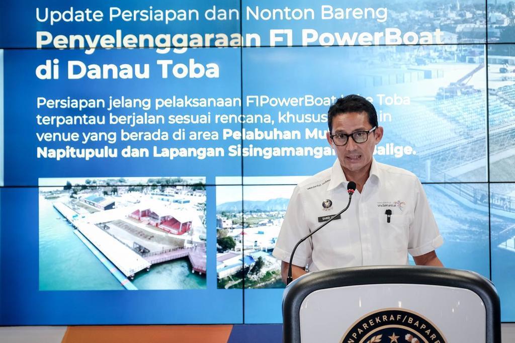 Siaran Pers: Menparekraf: Persiapan F1PowerBoat Danau Toba Berjalan Optimal